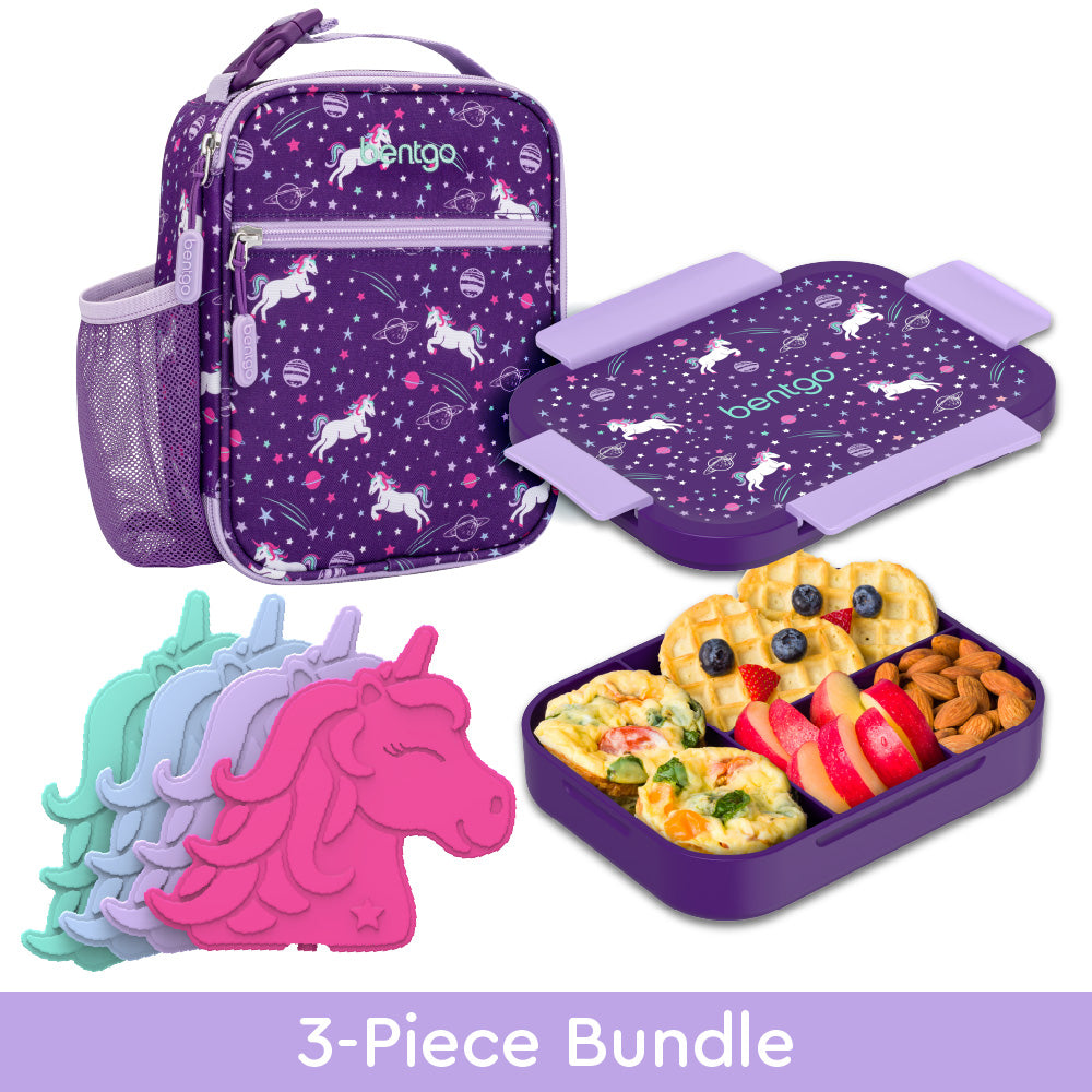 Bentgo Kids Snap & Go Lunch Box, Insulated Lunch Tote, & Ice Packs