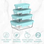 Bentgo Glass Leak-Proof Food Storage Set (8-Piece)