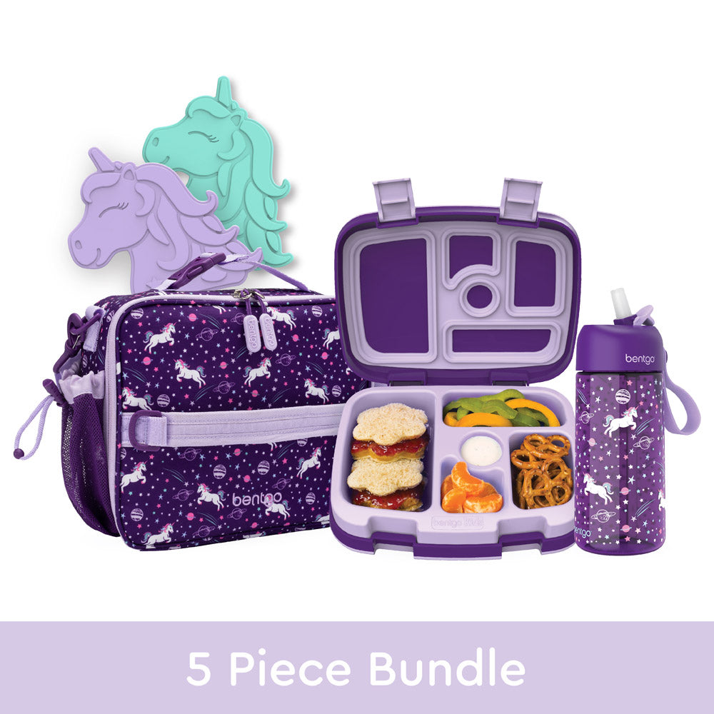 Bentgo Kids Prints Lunch 5-Piece Set with Ice Packs