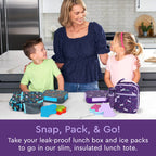 Bentgo Kids Snap & Go Lunch Box, Insulated Lunch Tote, & Ice Packs