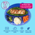 Bentgo Easyboxes 4-Compartment Oval Containers 8-Piece Set