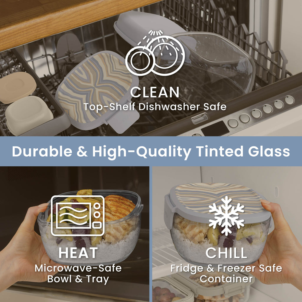 Bentgo Glass Prints All-in-One Salad Container