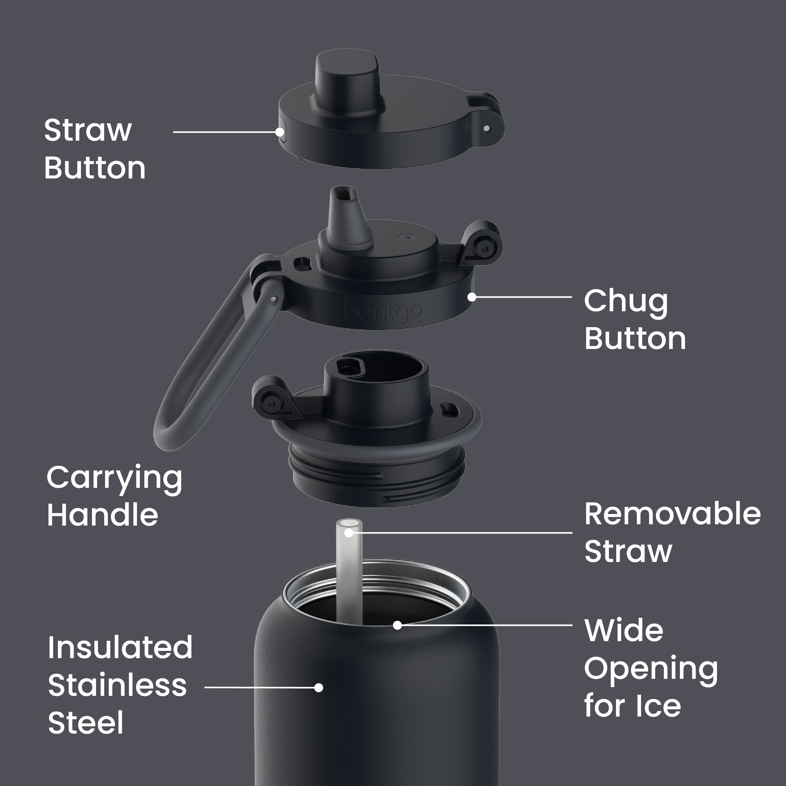 Bentgo Flip 2-in-1 Water Bottle (24 fl oz)
