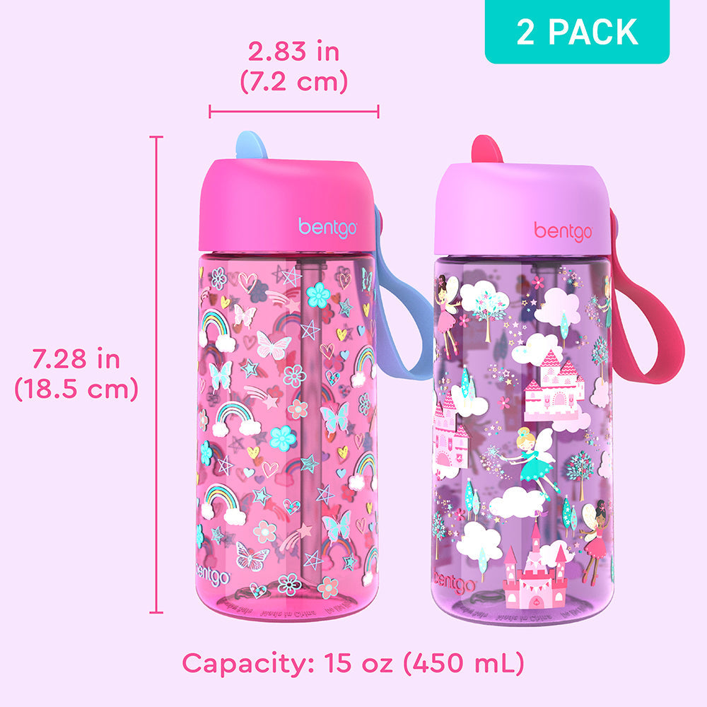 Bentgo Kids Prints Water Bottle (2-Pack)