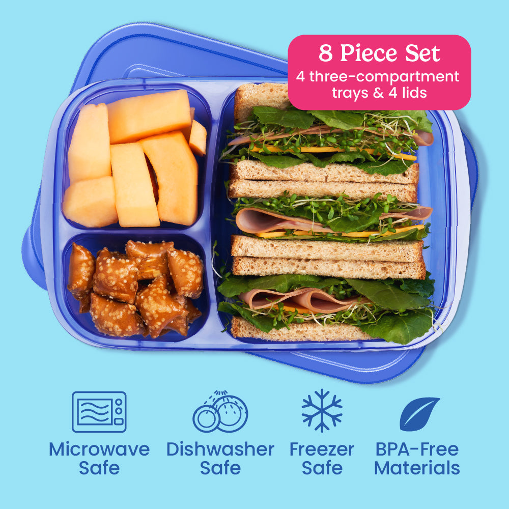 Bentgo Easyboxes 3-Compartment Food Containers 8-Piece Set