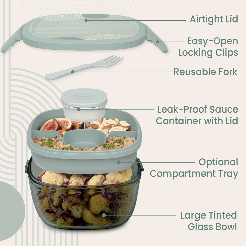 Bentgo Glass Prints All-in-One Salad Container