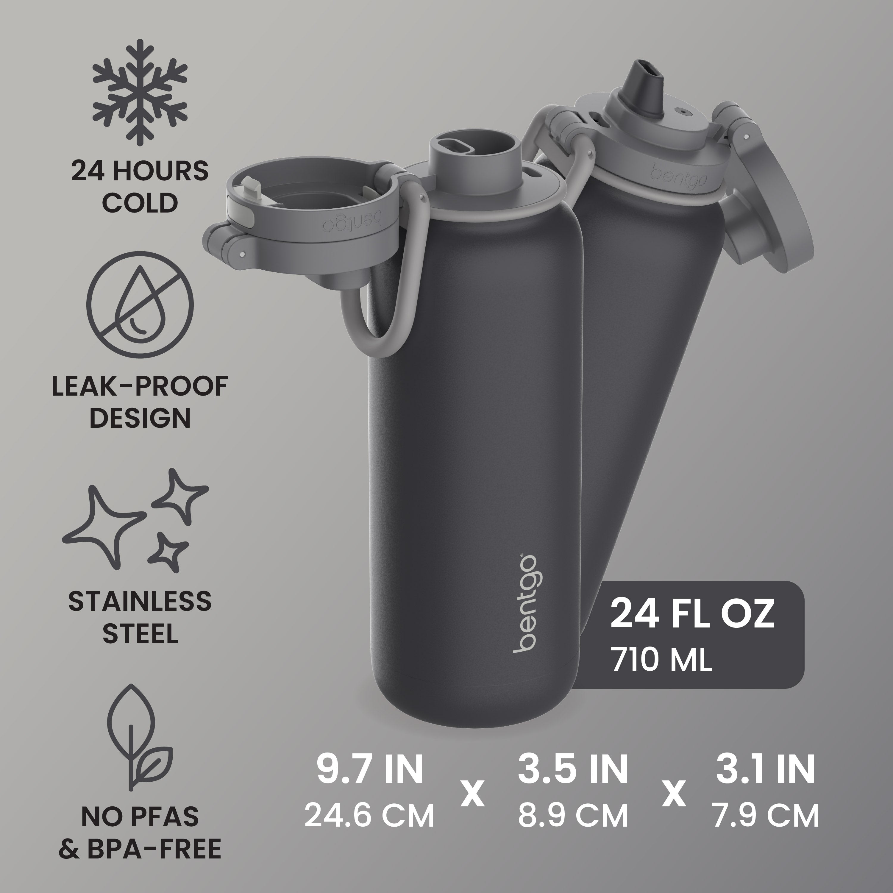 Bentgo Flip 2-in-1 Water Bottle (24 fl oz)